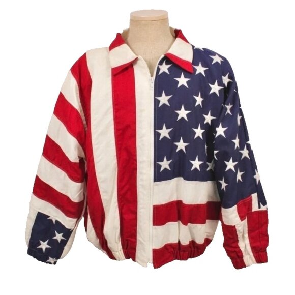 American Flagwear USA Vintage 100% Cotton Canvas Jacket Unisex sz S-M - Picture 1 of 8